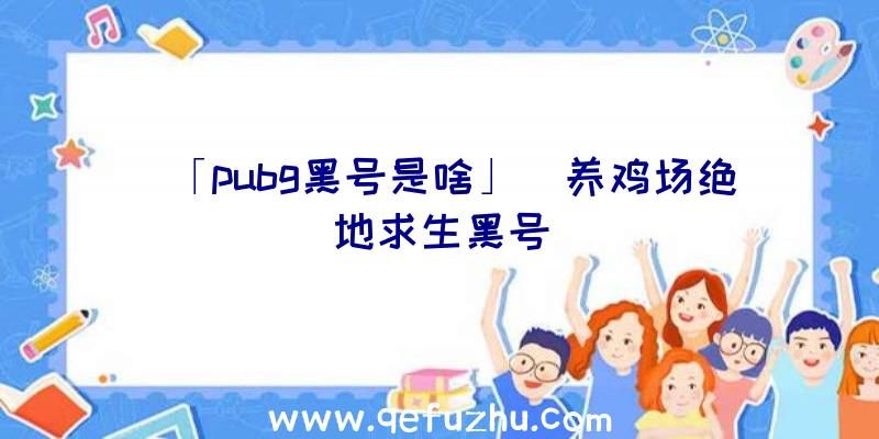 「pubg黑号是啥」|养鸡场绝地求生黑号